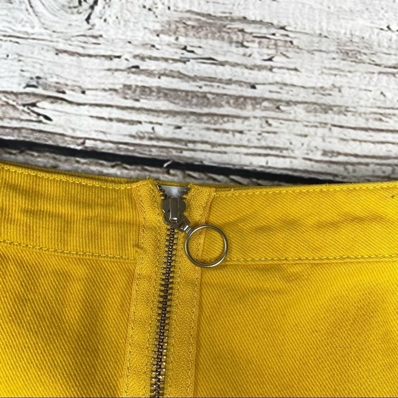 BDG Bright Yellow Front Zipper Skirt Size XS - Picture 7 of 9